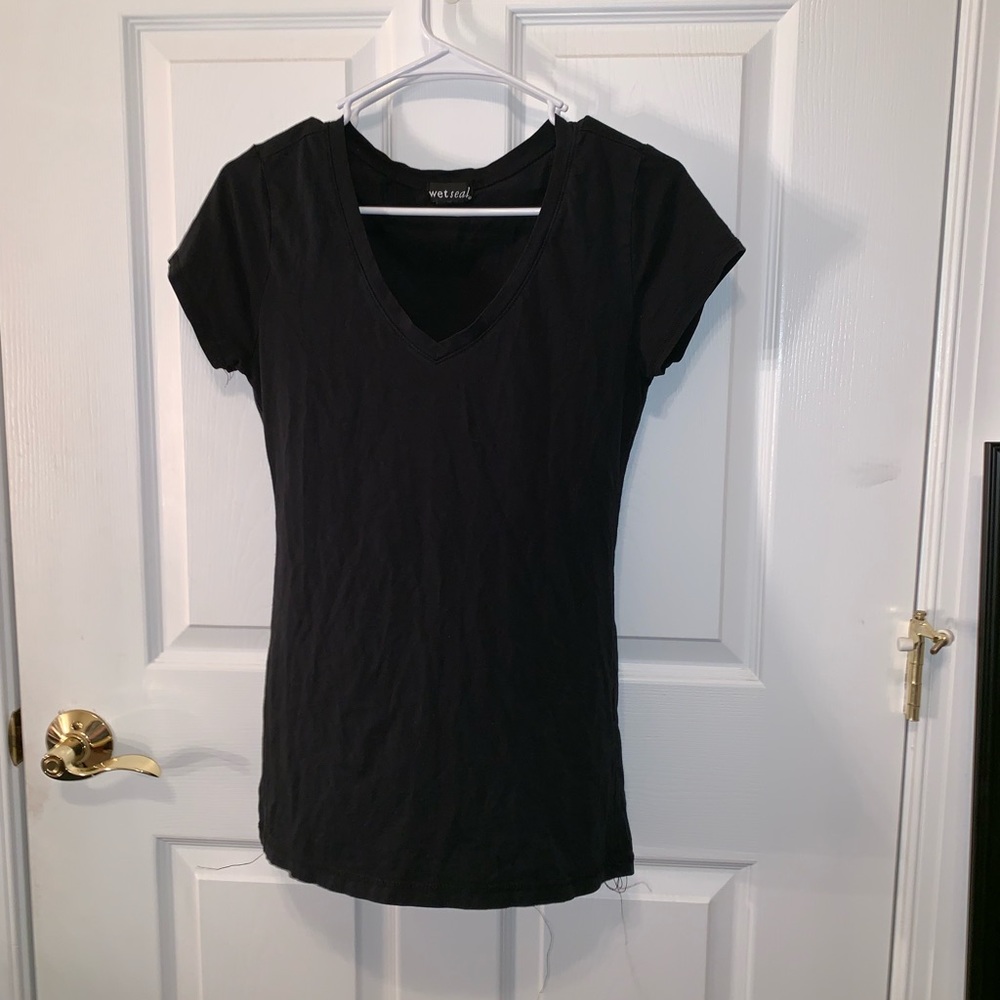 black v-neck